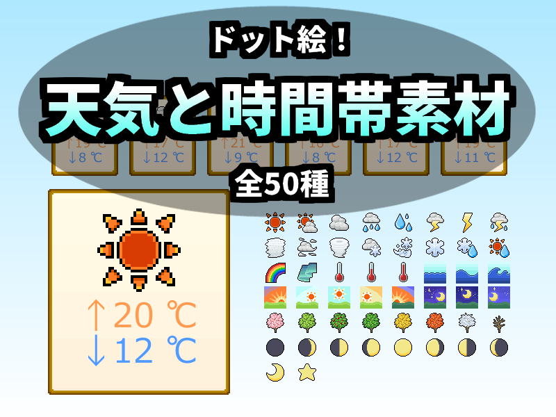 天気と時間帯素材